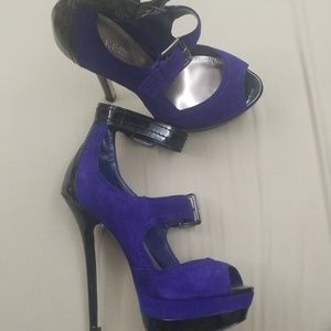 Black/Purple Platform Heels